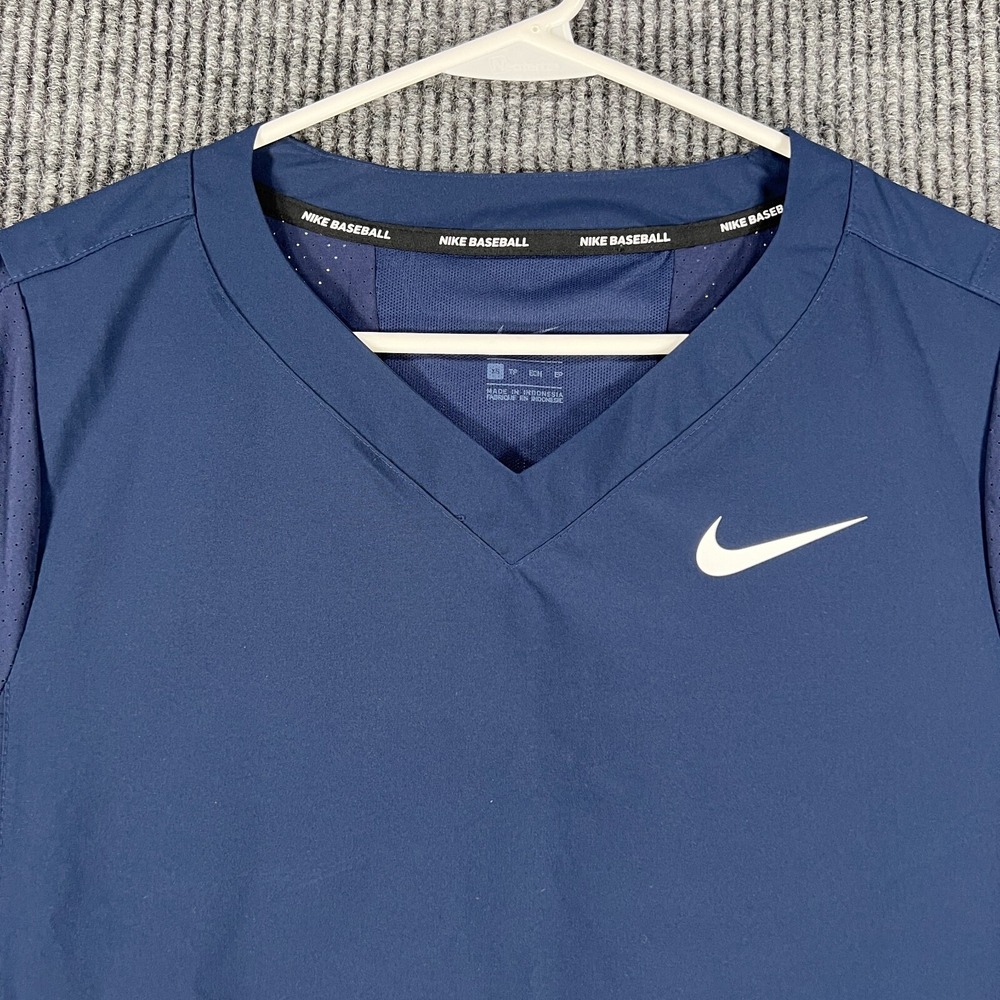 Nike Mens Jacket Hot Baseball XS Extra Small Blue Short Sleeve V Neck New NWT